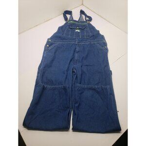Liberty Overalls Mens Blue Canvas Bib Distress Carpenter Work Wear Size 42X30